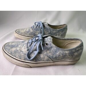 Vans Authentic Acid Wash Denim Blue White Skate Shoes Men's Size 12 Low Top Rare